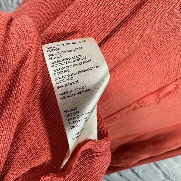 Free People Shirt Womens Small We The Free Colby Raw Edge Coral Orange - Picture 7 of 7